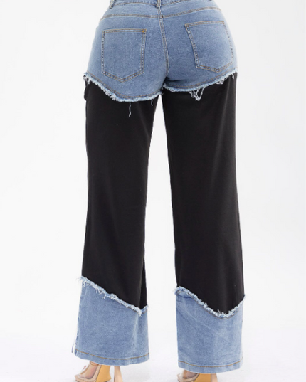 Tracked Denim Pants