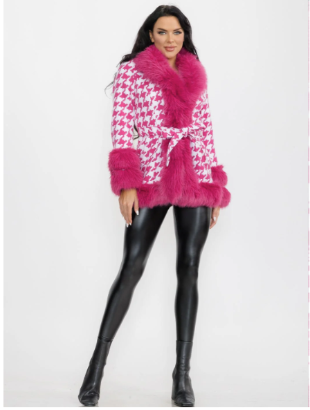 Chic Houndstooth Coat