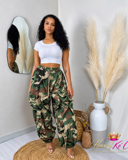 Camo Ruffle Joggers