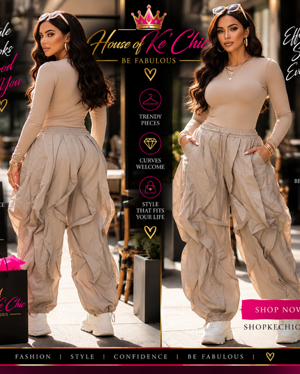 Ruffle Trim Joggers
