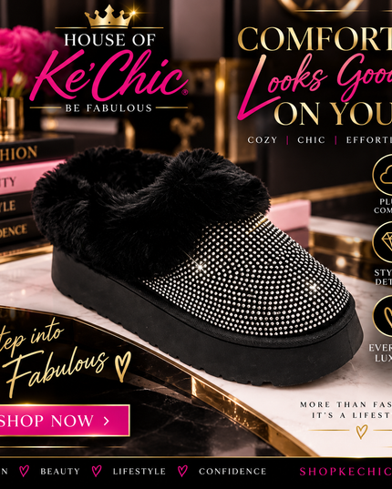Embellished Faux Fur Platform Booties