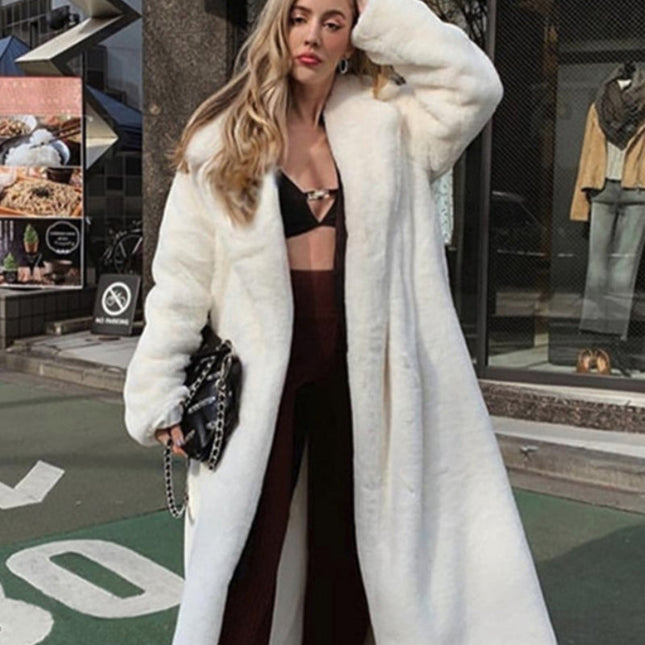 Faux Rabbit Fur Coat