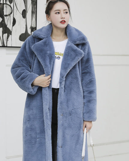 Faux Rabbit Fur Coat