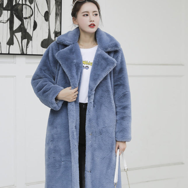 Faux Rabbit Fur Coat
