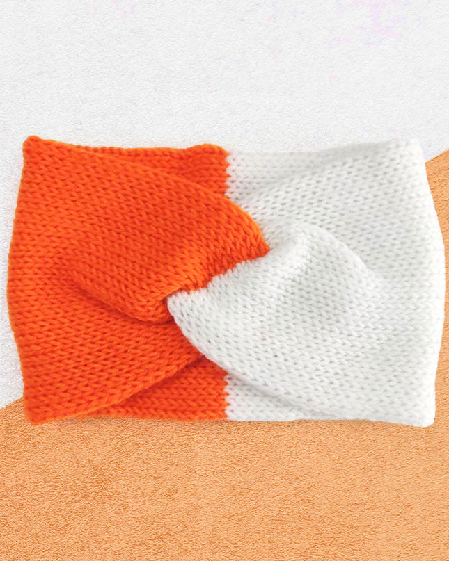 Orange & White Earmuff Headband