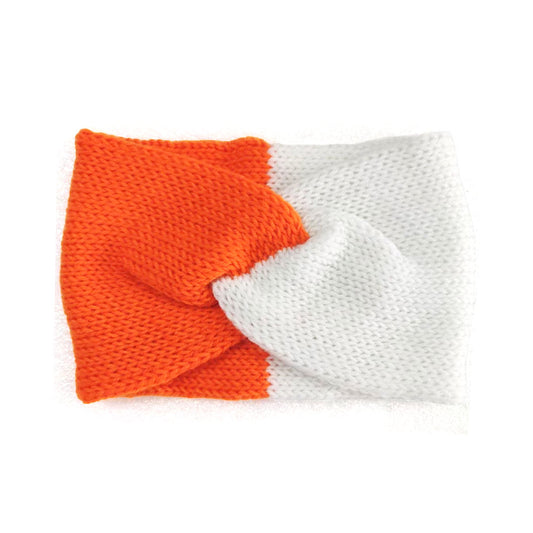 Orange & White Earmuff Headband