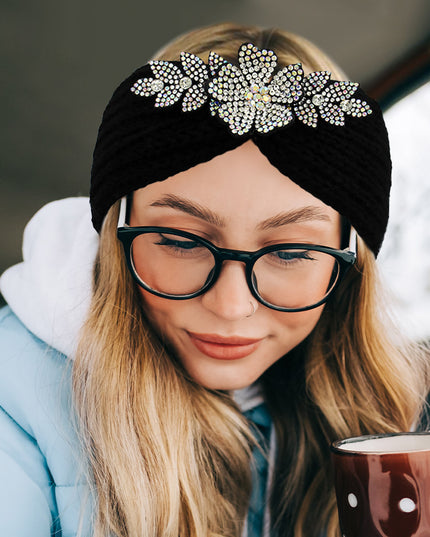 Blinged Flower Earmuff Headbands