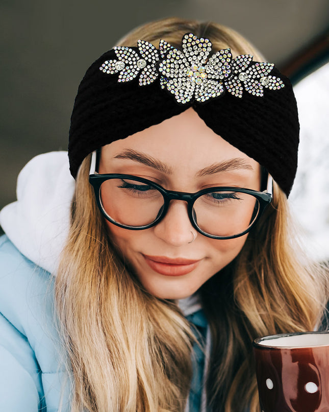 Blinged Flower Earmuff Headbands