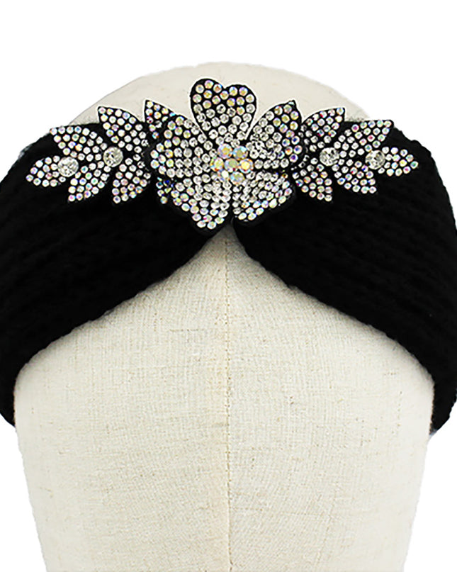 Blinged Flower Earmuff Headbands