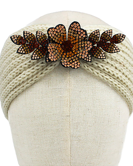 Blinged Flower Earmuff Headbands