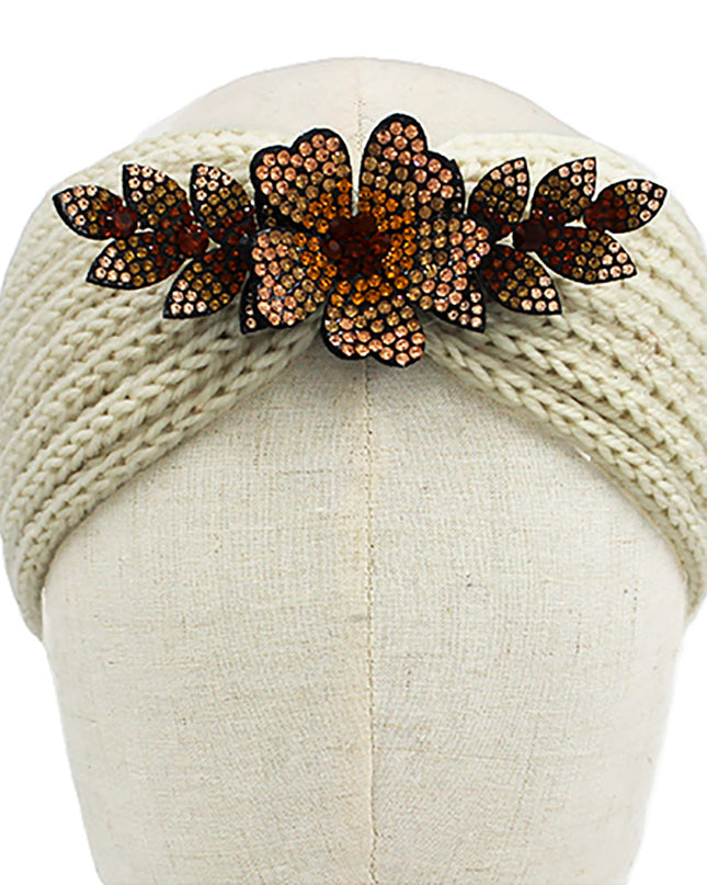 Blinged Flower Earmuff Headbands