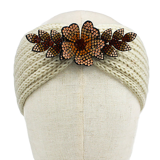 Blinged Flower Earmuff Headbands