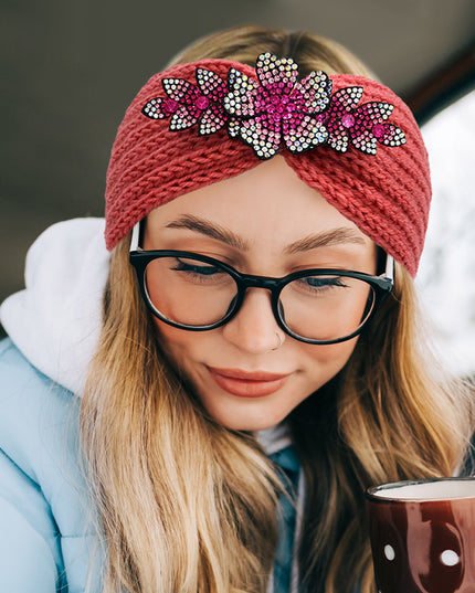 Blinged Flower Earmuff Headbands