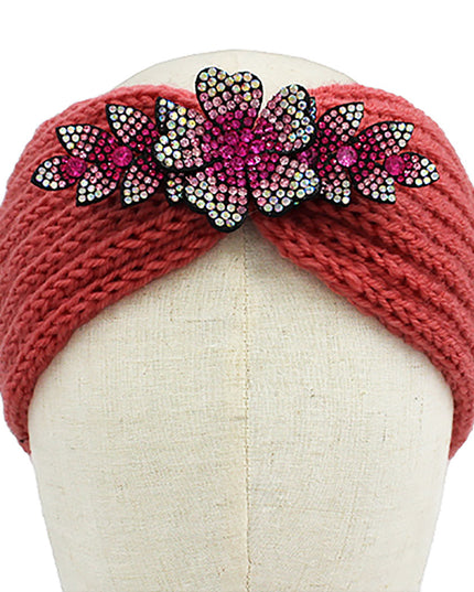 Blinged Flower Earmuff Headbands