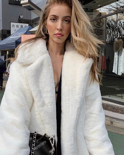 Faux Rabbit Fur Coat