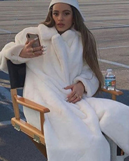 Faux Rabbit Fur Coat