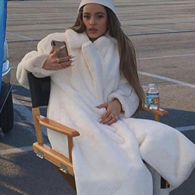 Faux Rabbit Fur Coat