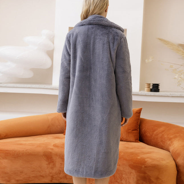 Faux Rabbit Fur Coat