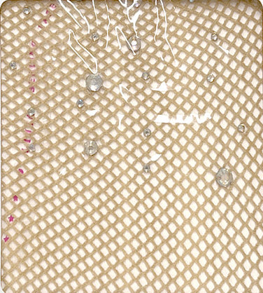 embellished fish nets Embellished Fishnet Stocking One Size / Nude Rhinestone