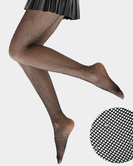 Embellished Fishnet Stocking One Size / Black Pearl