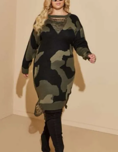 Camo Sweater Dress  House of Ke'Chic