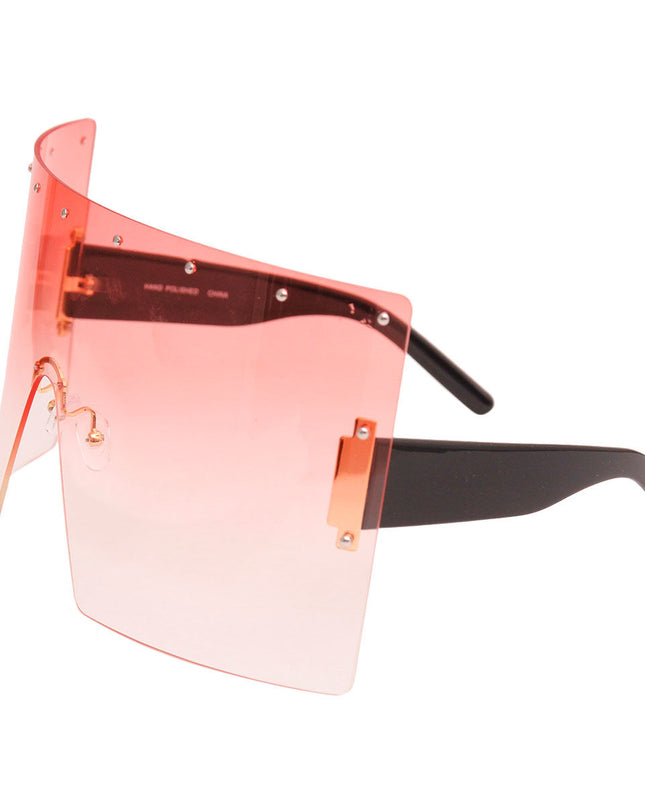 Pink Flat Top Shield Sunglasses