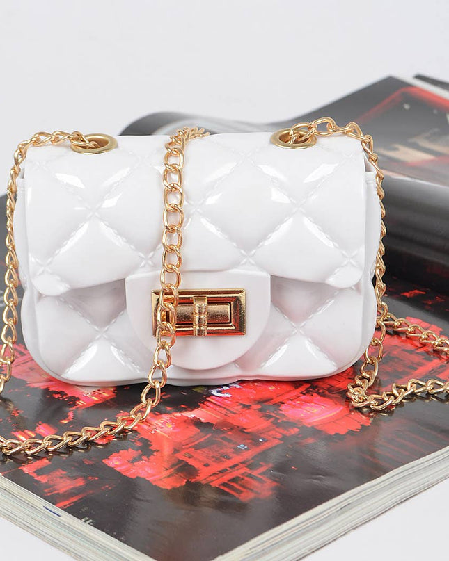 Shine Jelly Chain Strap Mini Clutch