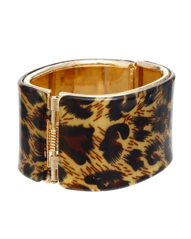 Bracelet Leopard Gold Wide Cuff for Women