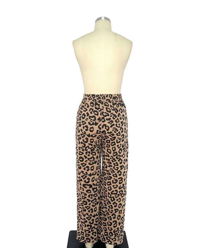 Leopard Contrast Cargo Pants