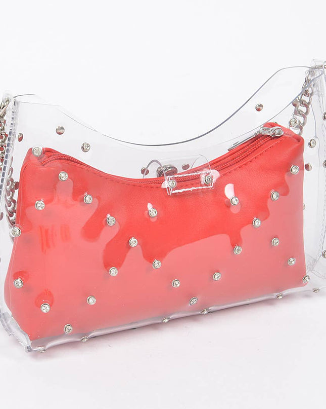 Glamorous Rhinestone Stud Clutch Bag