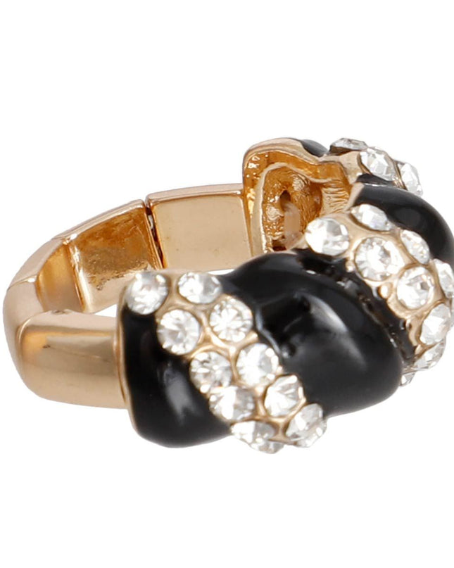 Black and Gold Twisted Cocktail Ring