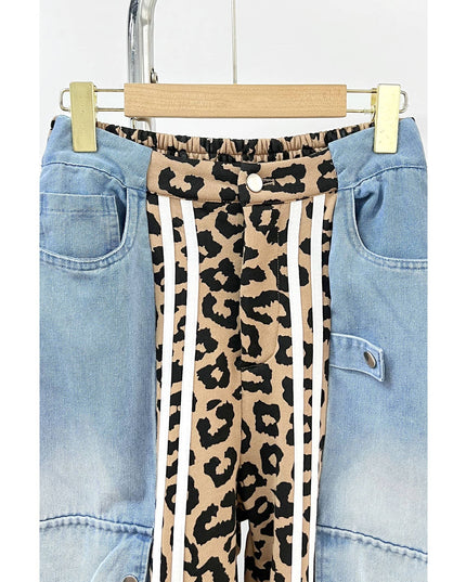 Leopard Contrast Cargo Pants