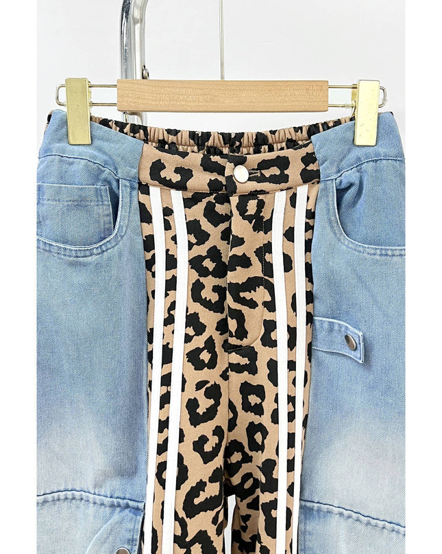 Leopard Contrast Cargo Pants