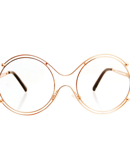 Retro Round Gold Clear Glasses