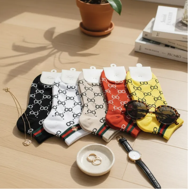 Bee Stripe Stretch Quarter Socks