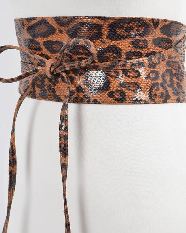 Faux Leo Kimono Belt