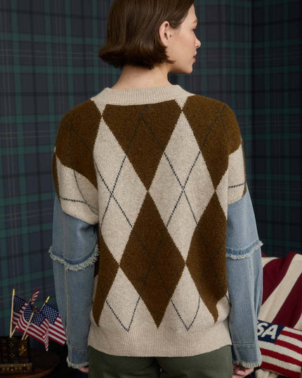 Argyle Denim Sweater