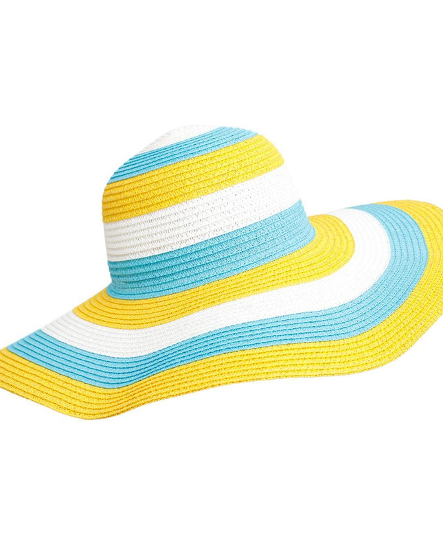 Straw Hat Vogue Multicolor Striped Wide Brim Hat