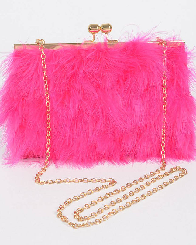 Faux Fur Box Clutch