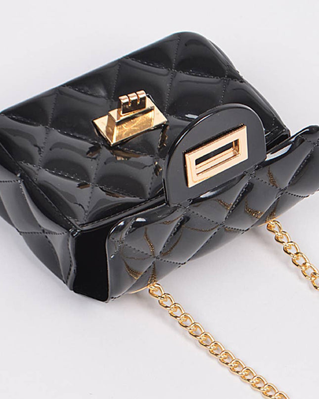 Shine Jelly Chain Strap Mini Clutch