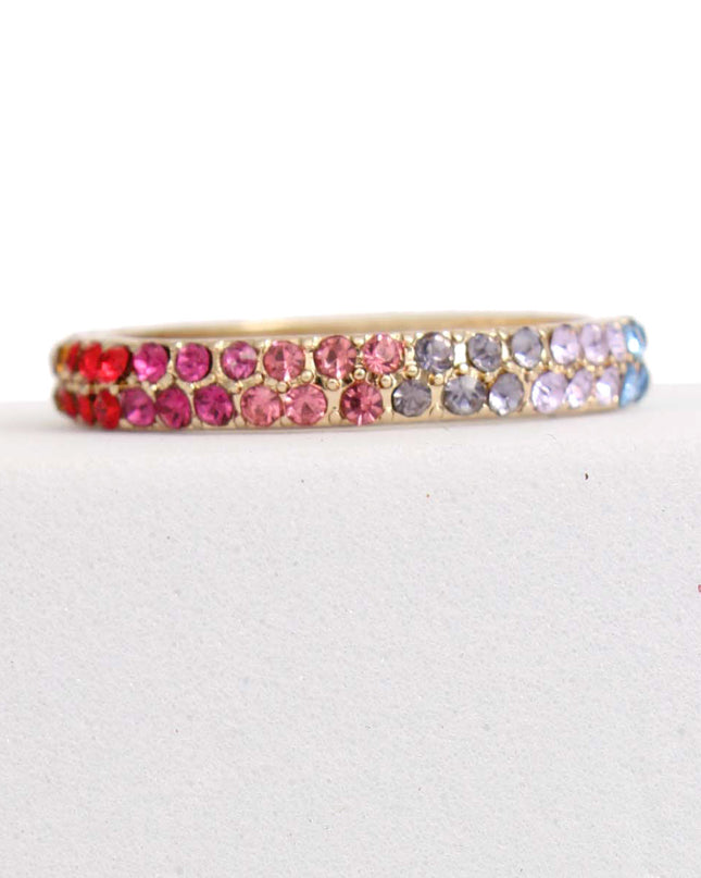 Rainbow Rhinestone Eternity Ring