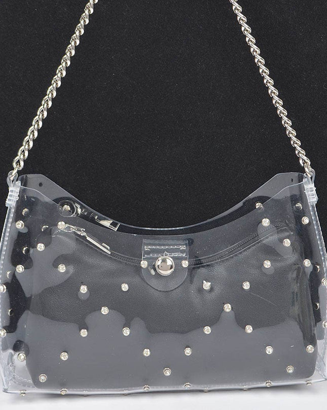 Glamorous Rhinestone Stud Clutch Bag