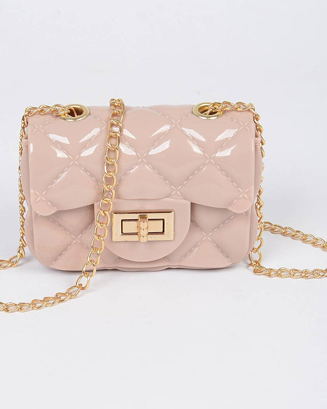 Shine Jelly Chain Strap Mini Clutch