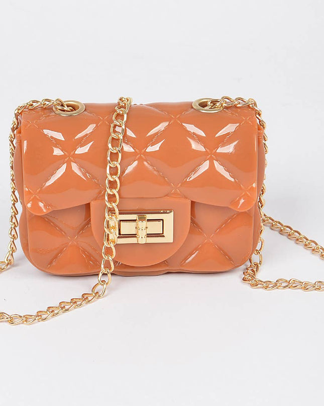 Shine Jelly Chain Strap Mini Clutch