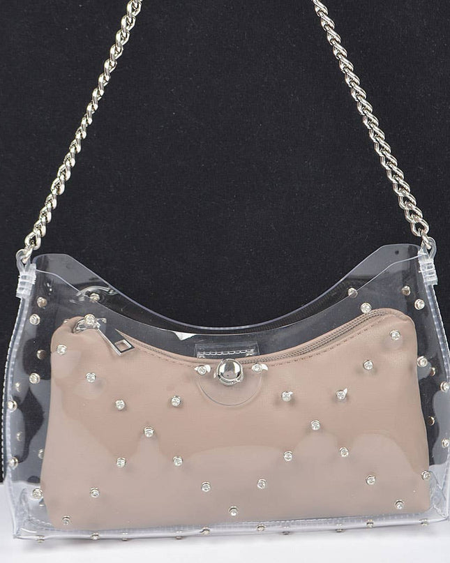 Glamorous Rhinestone Stud Clutch Bag