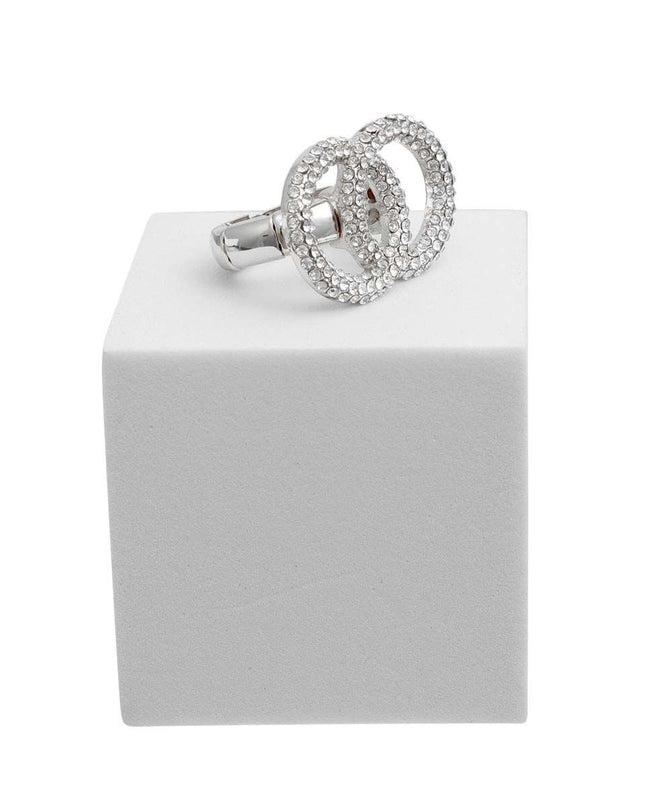 Silver Pave Infinity Link Ring