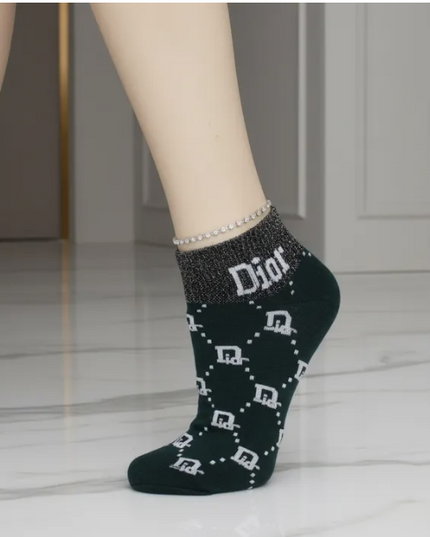 Metallic D*or Stretch Quarter Socks