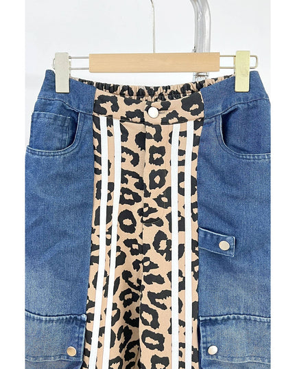 Leopard Contrast Cargo Pants
