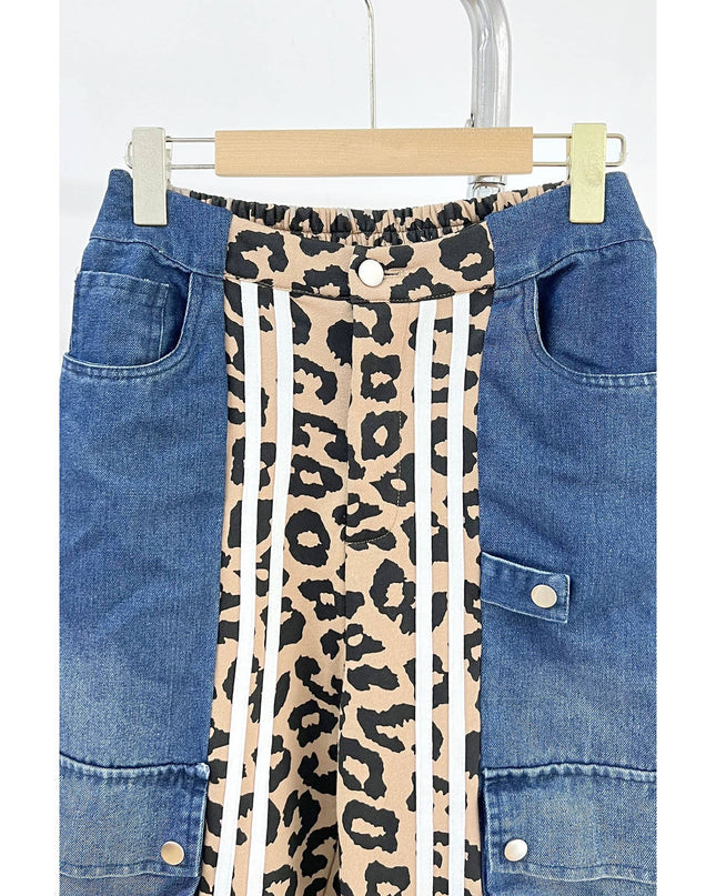 Leopard Contrast Cargo Pants