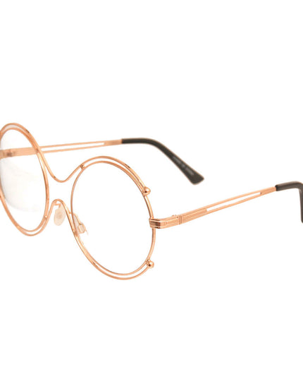 Retro Round Gold Clear Glasses
